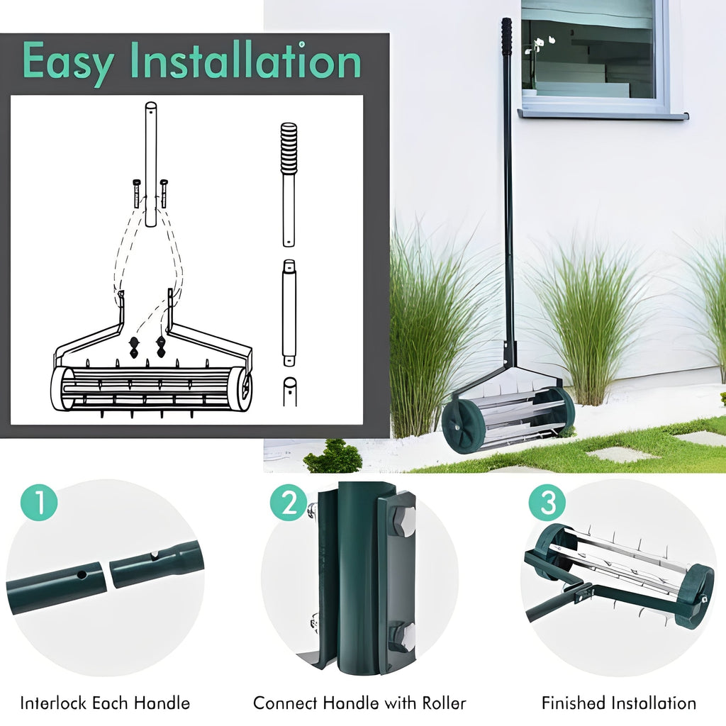 Premium Lawn Aerator Tool with Durable Steel Spikes - Manual Soil Aeration for Healthy Yard & Garden