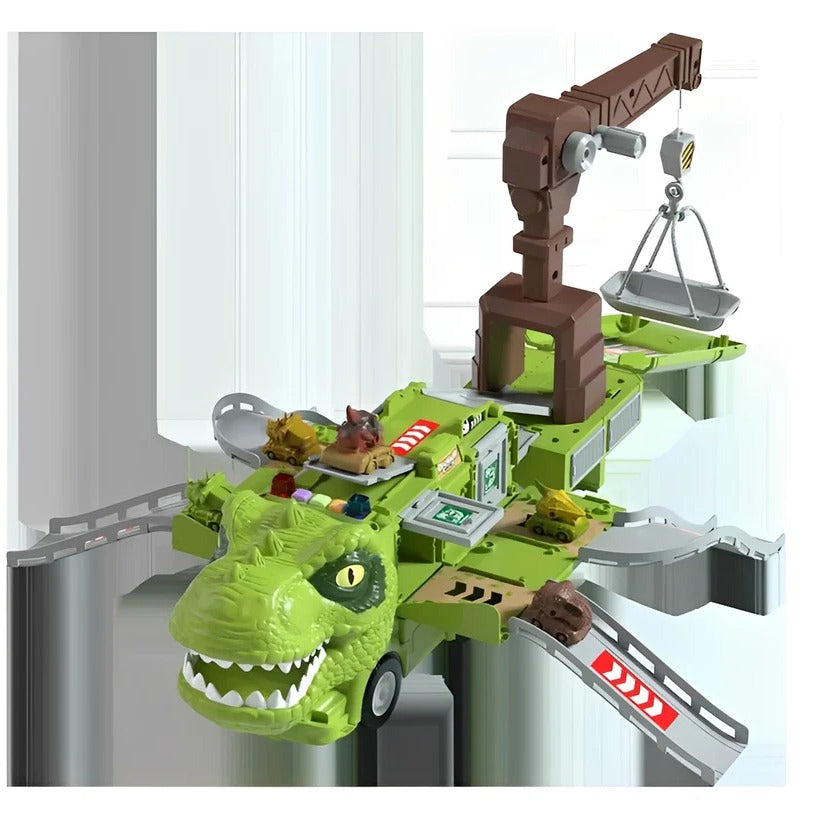 2-in-1 Dinosaur Truck Toy with Lights, Sounds & Storage - Interactive Playset for Kids