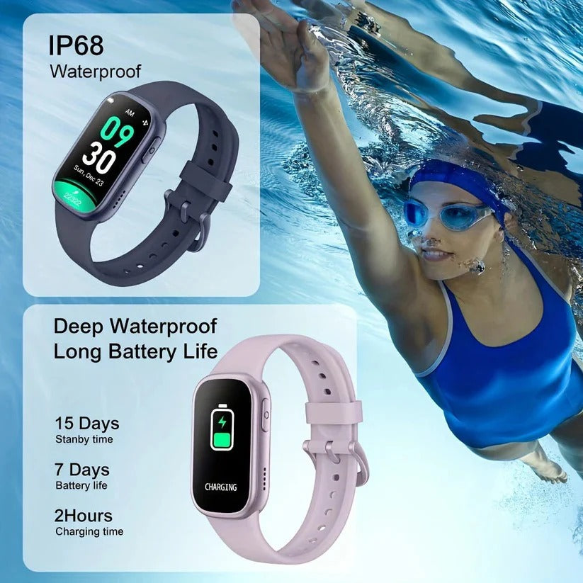 Waterproof Fitness Smartwatch with Magnetic Charging | Heart Rate Monitor, Activity Tracker & Sleep Analysis