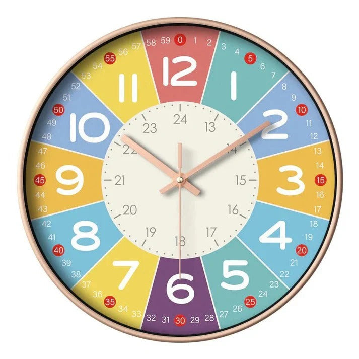 Silent Nursery Wall Clock - Perfect for Children's Rooms - No Ticking, Stylish Design