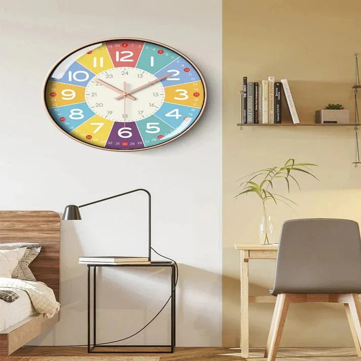 Silent Nursery Wall Clock - Perfect for Children's Rooms - No Ticking, Stylish Design