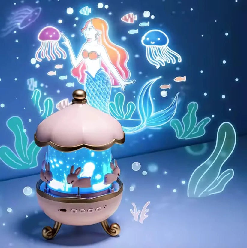 Rechargeable Bedtime Projector & Wireless Bluetooth Speaker - Soothing Night Light & Starry Sky Display for Kids and Adults