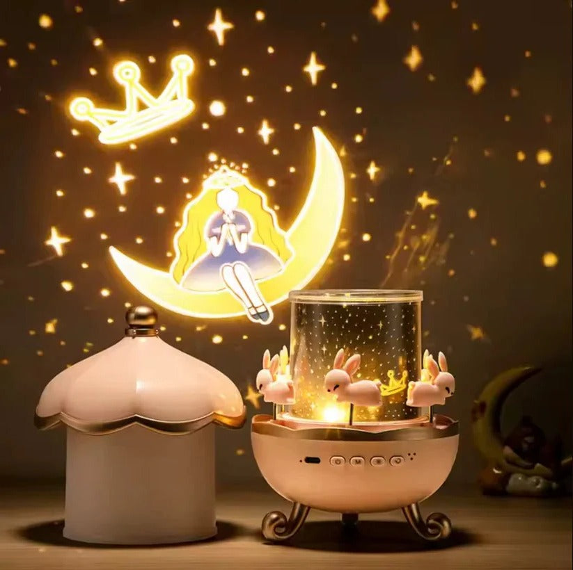 Rechargeable Bedtime Projector & Wireless Bluetooth Speaker - Soothing Night Light & Starry Sky Display for Kids and Adults