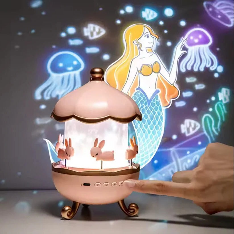 Rechargeable Bedtime Projector & Wireless Bluetooth Speaker - Soothing Night Light & Starry Sky Display for Kids and Adults