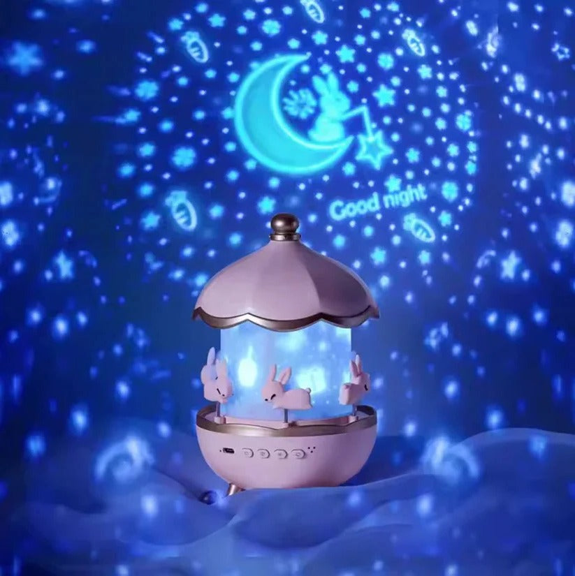 Rechargeable Bedtime Projector & Wireless Bluetooth Speaker - Soothing Night Light & Starry Sky Display for Kids and Adults