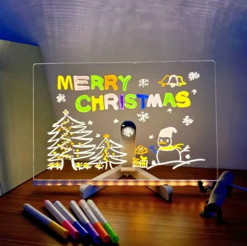 LED Illuminated Message Board - Bright Writing Board for Notes & Creative Displays