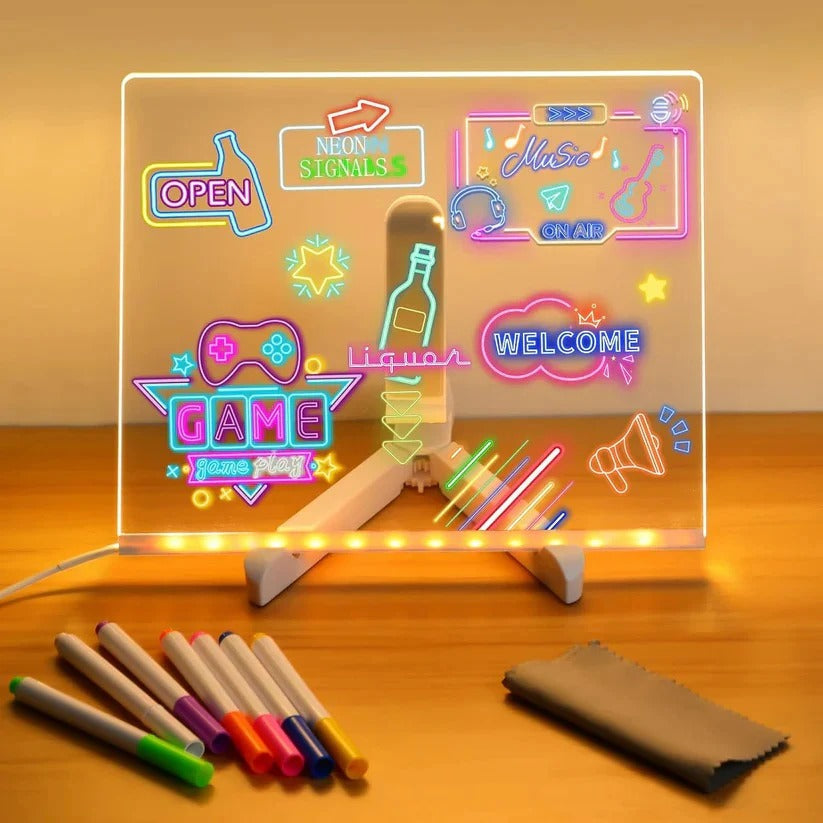 LED Illuminated Message Board - Bright Writing Board for Notes & Creative Displays