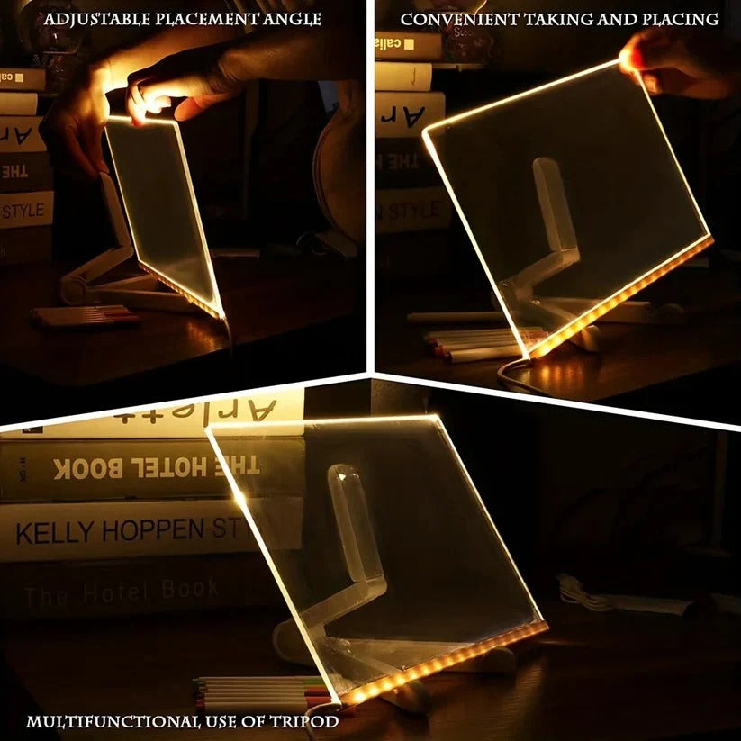 LED Illuminated Message Board - Bright Writing Board for Notes & Creative Displays