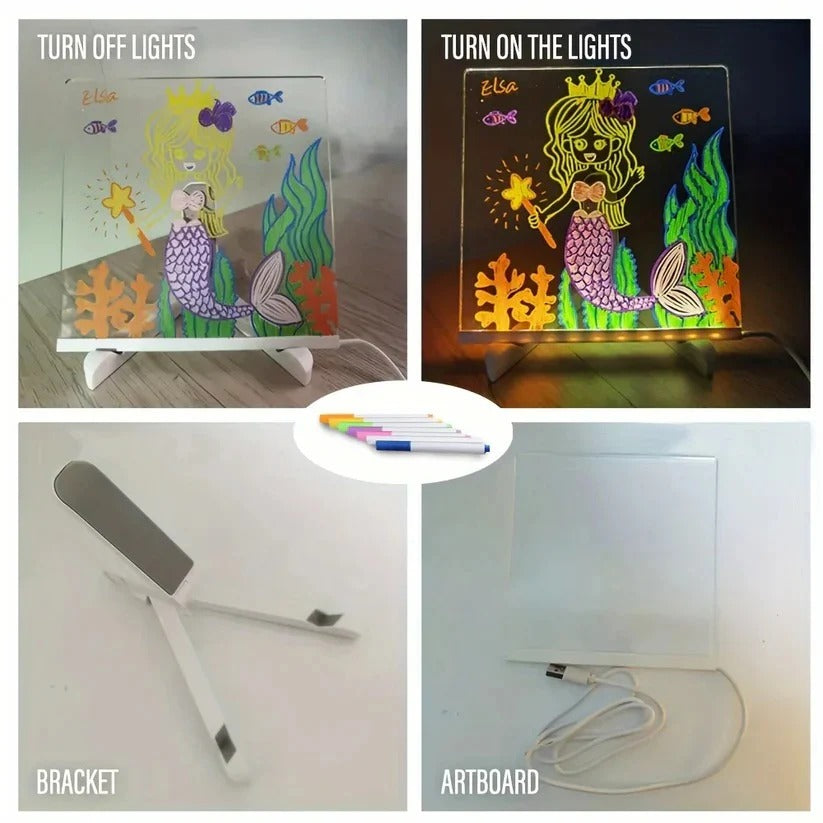 LED Illuminated Message Board - Bright Writing Board for Notes & Creative Displays