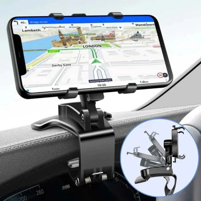 Universal Adjustable Car Phone Holder with Secure Grip Mount - Perfect for All Smartphones