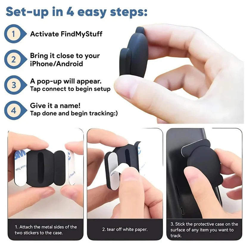 Smart Portable Key & Bag Tracker with Bluetooth App Connectivity - Real-Time Location Tracking
