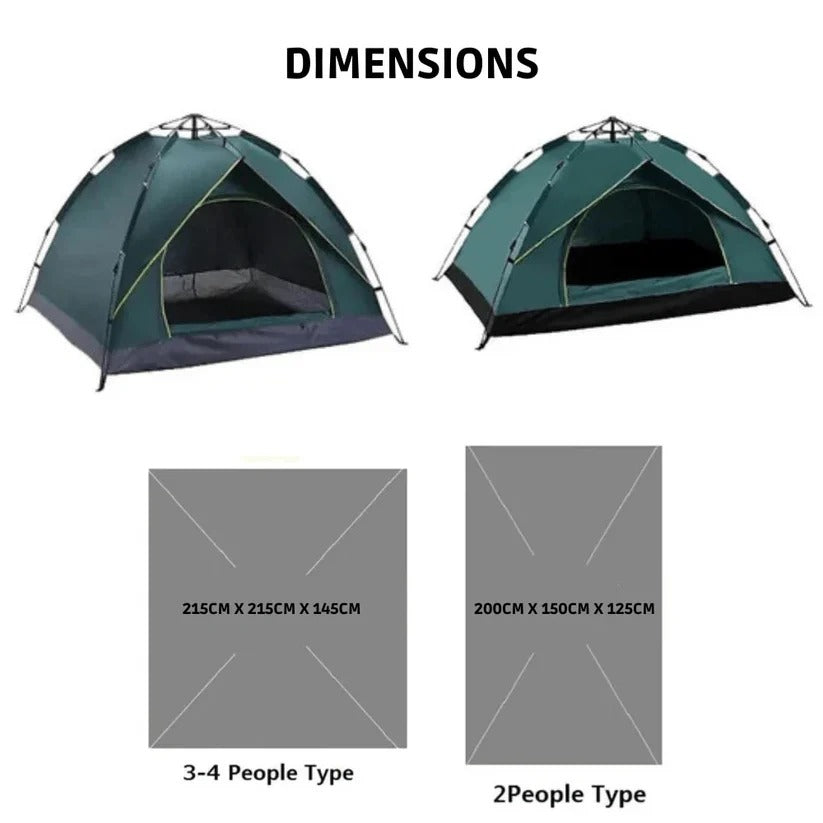 Instant Pop-Up Tent with Integrated Frame - Easy Setup, Durable & Waterproof Outdoor Shelter