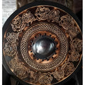 Medieval Round Wooden Shield - Intricate Design Patterns for Authentic Historical Reenactments