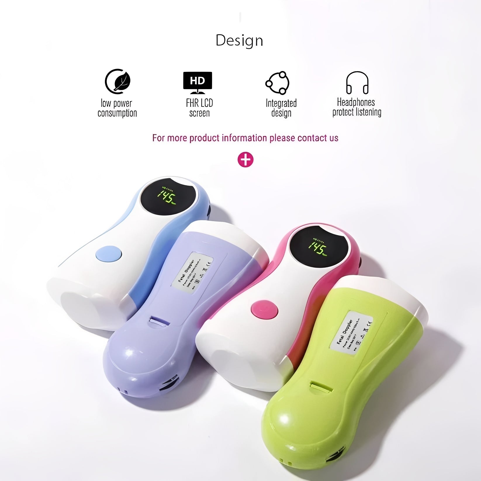 Portable Handheld Fetal Doppler Monitor with LCD Display & Headphone Output - Prenatal Heartbeat Listener