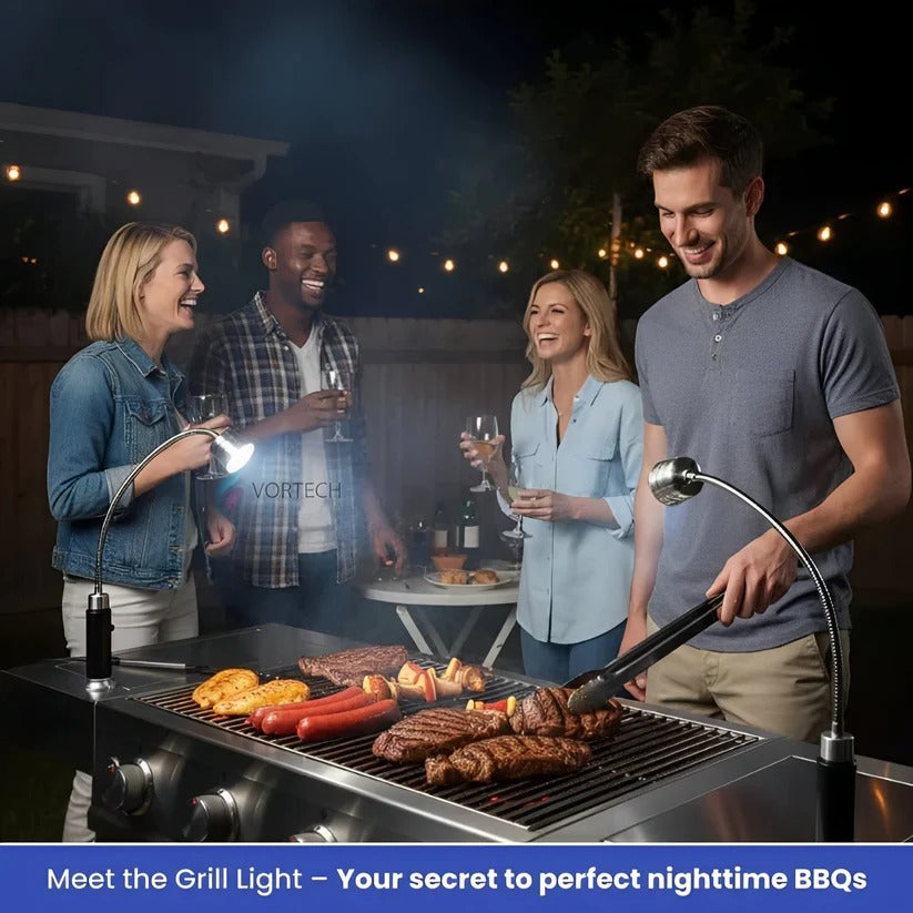 Magnetic BBQ Torch with Bright Beam Light - Perfect for Night Grilling & Outdoor Cooking