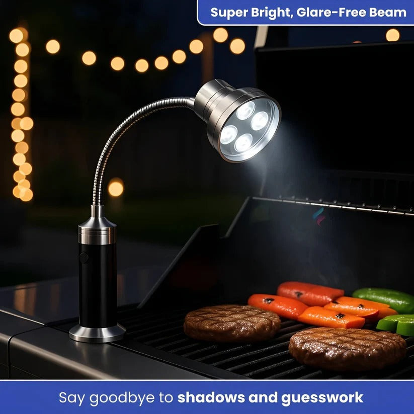 Magnetic BBQ Torch with Bright Beam Light - Perfect for Night Grilling & Outdoor Cooking
