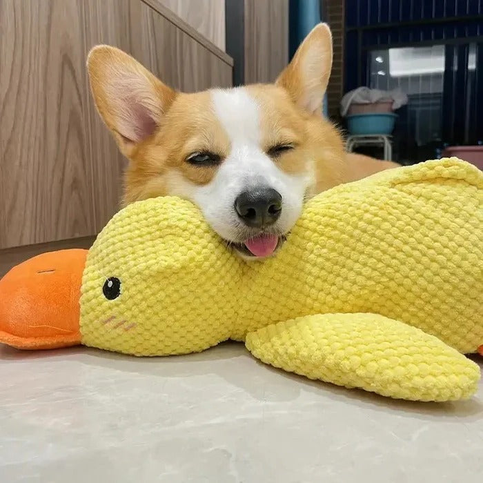 Durable Duck Shaped Squeaky Dog Toy - Reinforced Stitching for Extra Toughness | Perfect for Playtime & Fetch