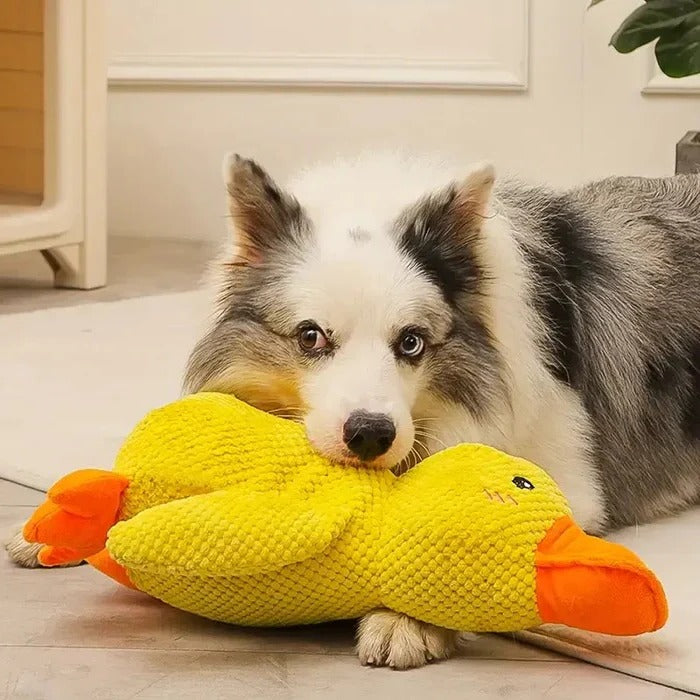 Durable Duck Shaped Squeaky Dog Toy - Reinforced Stitching for Extra Toughness | Perfect for Playtime & Fetch