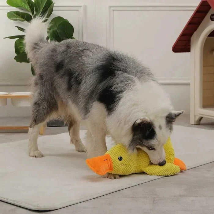 Durable Duck Shaped Squeaky Dog Toy - Reinforced Stitching for Extra Toughness | Perfect for Playtime & Fetch
