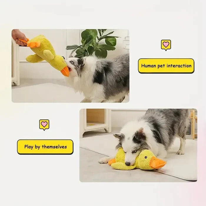 Durable Duck Shaped Squeaky Dog Toy - Reinforced Stitching for Extra Toughness | Perfect for Playtime & Fetch