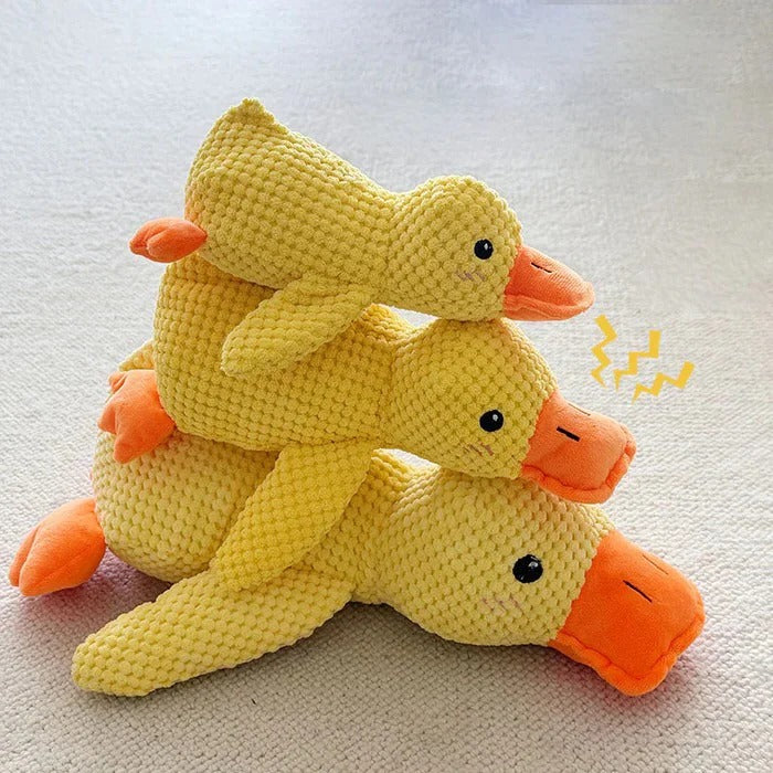 Durable Duck Shaped Squeaky Dog Toy - Reinforced Stitching for Extra Toughness | Perfect for Playtime & Fetch