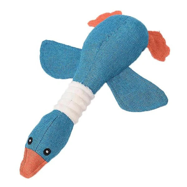 Durable Reinforced Goose Plush Dog Toy with Textured Fabric for Ultimate Chewing Fun