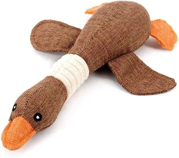 Durable Reinforced Goose Plush Dog Toy with Textured Fabric for Ultimate Chewing Fun