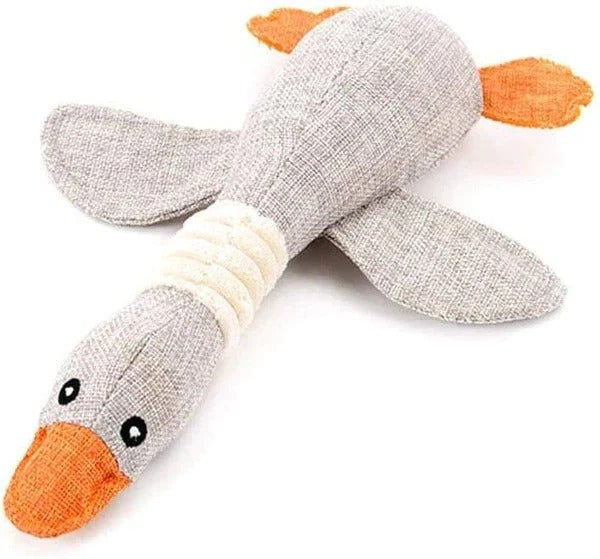 Durable Reinforced Goose Plush Dog Toy with Textured Fabric for Ultimate Chewing Fun