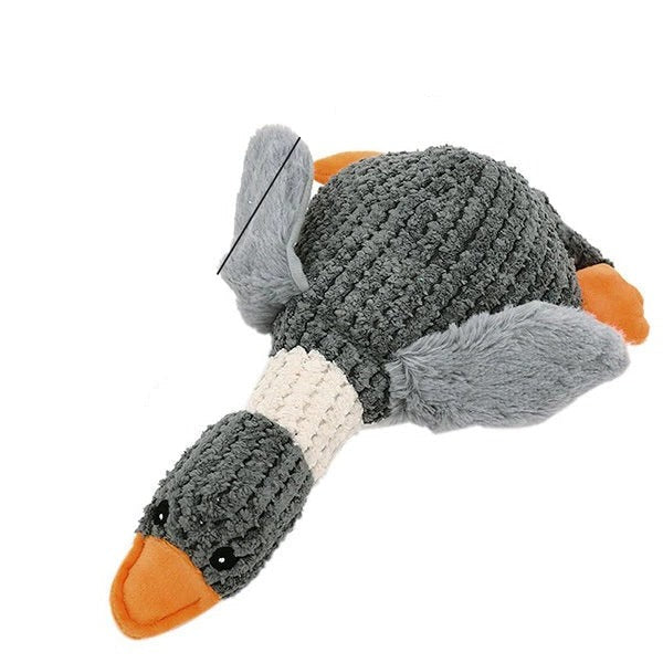 Durable Reinforced Goose Plush Dog Toy with Textured Fabric for Ultimate Chewing Fun