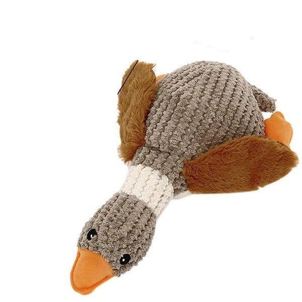 Durable Reinforced Goose Plush Dog Toy with Textured Fabric for Ultimate Chewing Fun