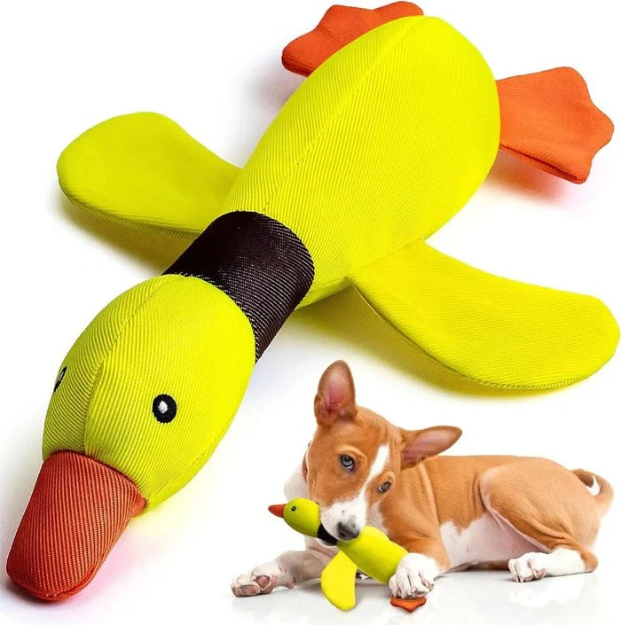 Durable Reinforced Goose Plush Dog Toy with Textured Fabric for Ultimate Chewing Fun