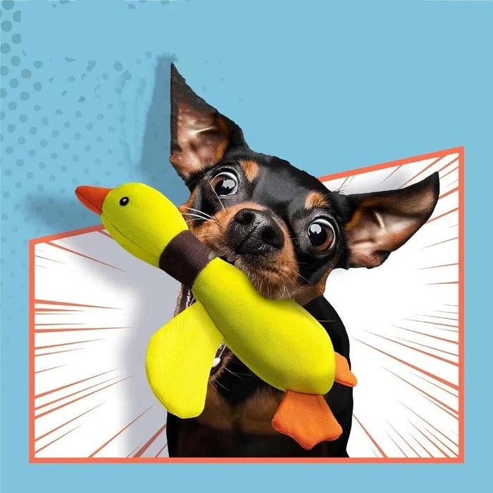Durable Reinforced Goose Plush Dog Toy with Textured Fabric for Ultimate Chewing Fun