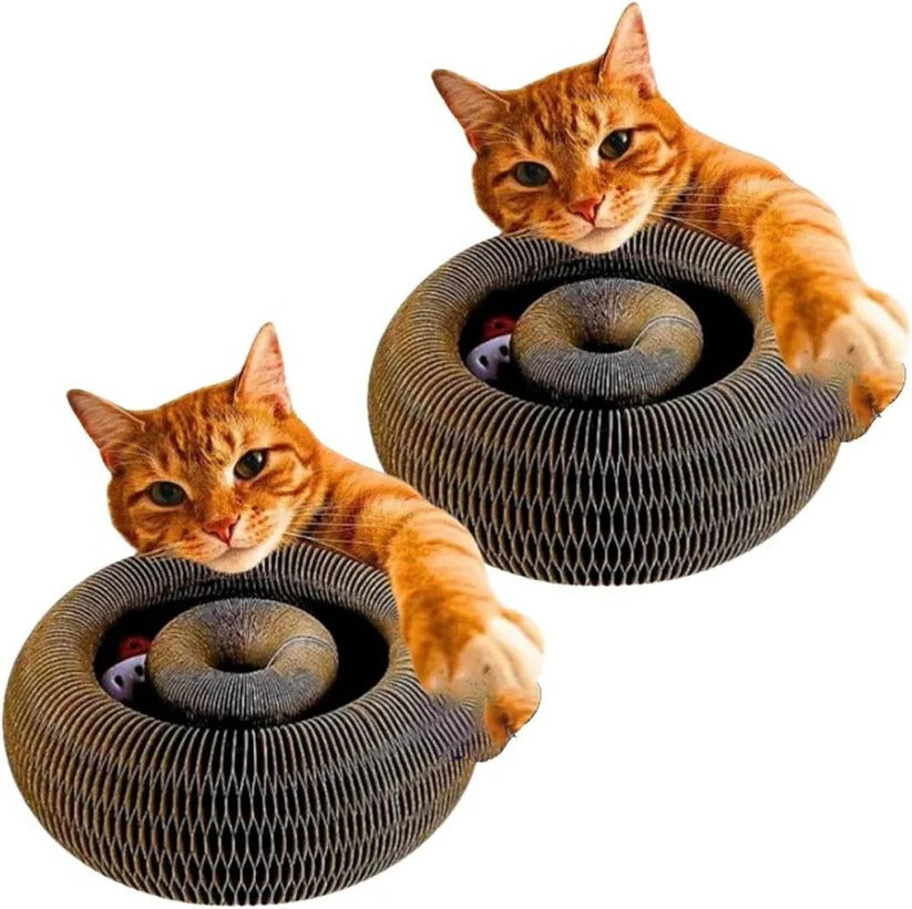 Eco-Friendly Recyclable Cat Scratching Pad Set with Interactive Ball Toy - Pack of 2 for Engaging Playtime and Healthy Claws