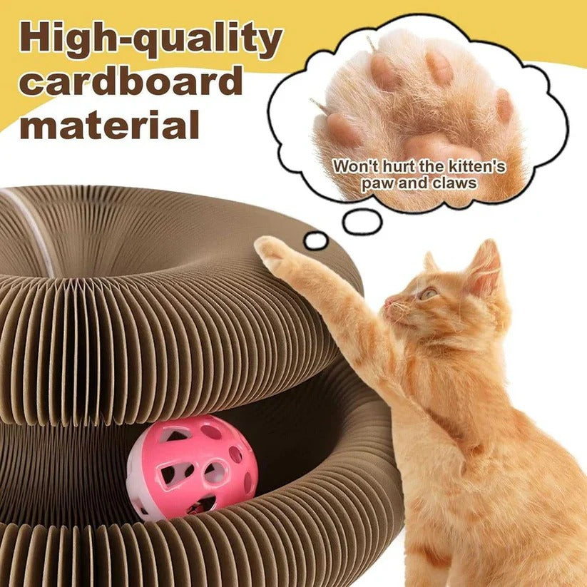 Eco-Friendly Recyclable Cat Scratching Pad Set with Interactive Ball Toy - Pack of 2 for Engaging Playtime and Healthy Claws