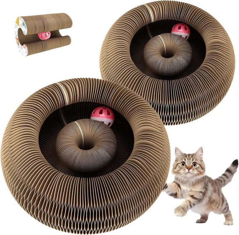 Eco-Friendly Recyclable Cat Scratching Pad Set with Interactive Ball Toy - Pack of 2 for Engaging Playtime and Healthy Claws