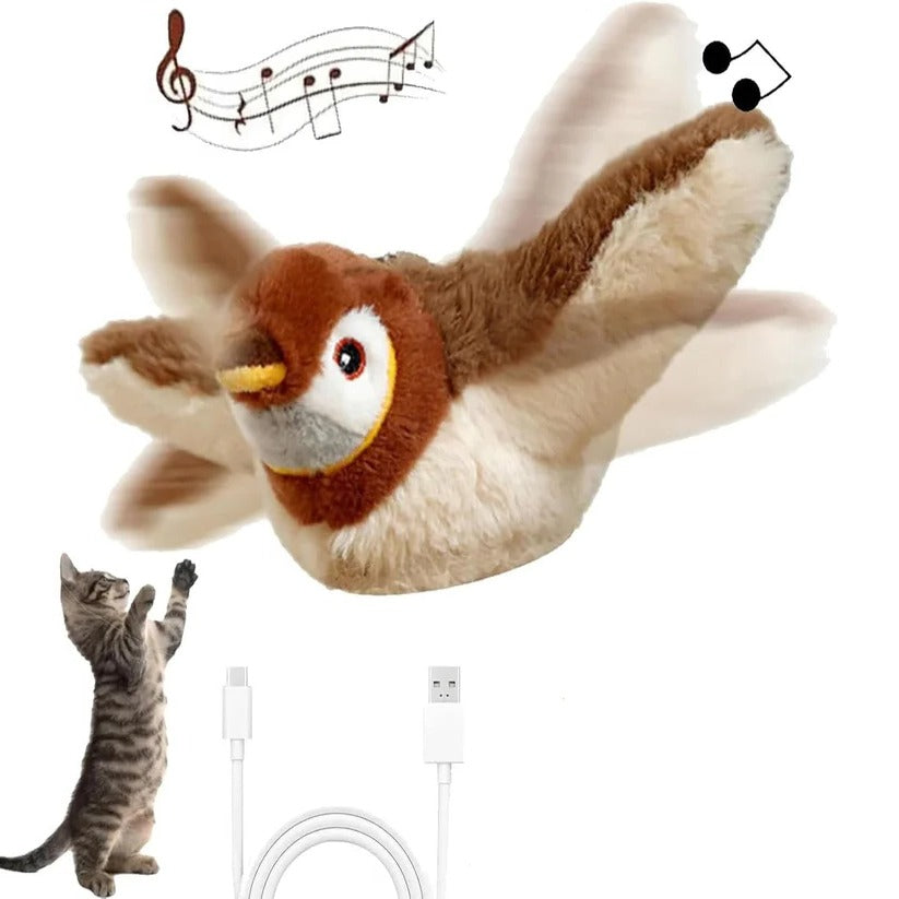 Interactive Automatic Flapping Bird Cat Toy with Secure Attachment Clip - Engaging Pet Playtime Solution