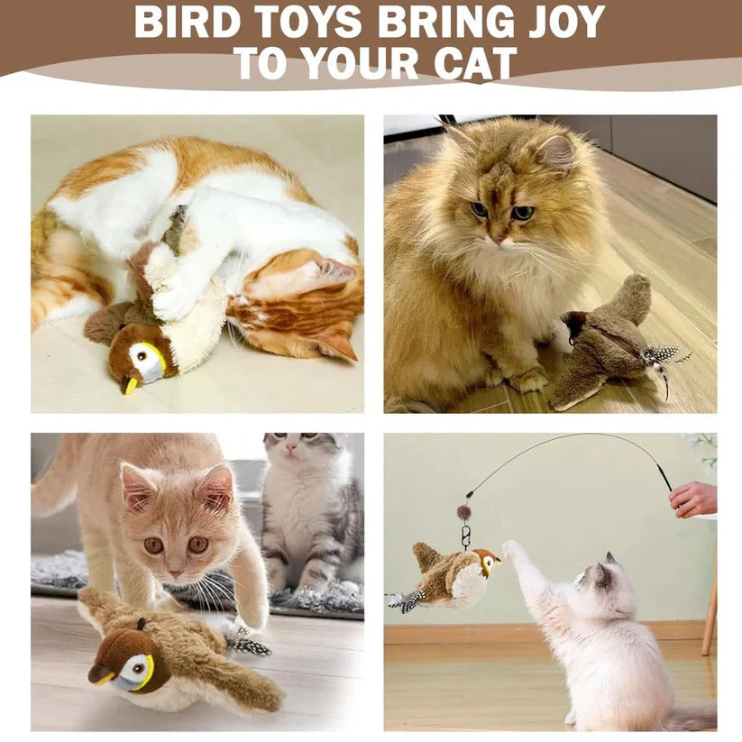 Interactive Automatic Flapping Bird Cat Toy with Secure Attachment Clip - Engaging Pet Playtime Solution