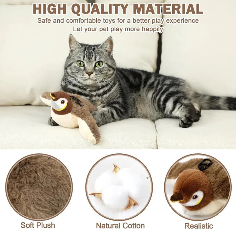 Interactive Automatic Flapping Bird Cat Toy with Secure Attachment Clip - Engaging Pet Playtime Solution