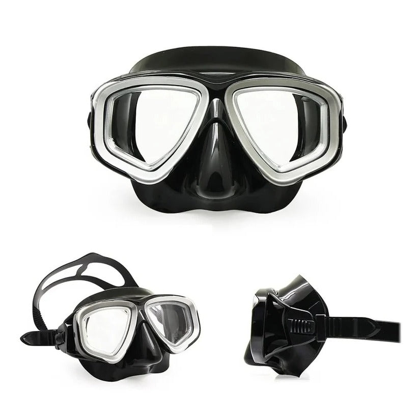 Premium Tempered Glass Scuba Mask with Silicone Seal - Anti-Fog Lens for Clear Underwater Vision