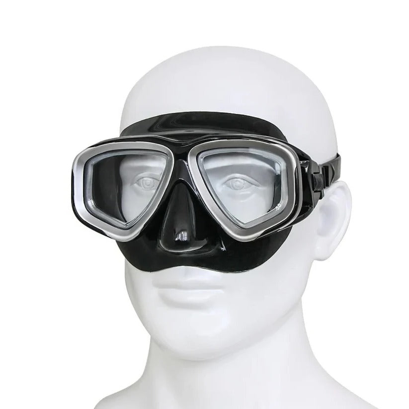 Premium Tempered Glass Scuba Mask with Silicone Seal - Anti-Fog Lens for Clear Underwater Vision