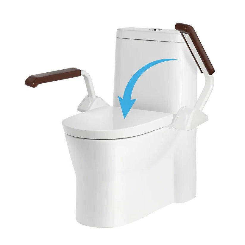 Adjustable Toilet Safety Rail with Dual Armrests - Elderly Support & Fall Prevention Aid