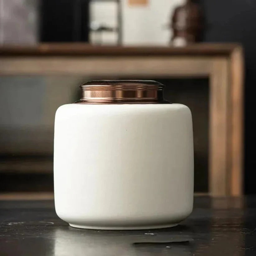 Elegant Ceramic Pet Urn with Secure Lid - Memorial Keepsake for Beloved Pets