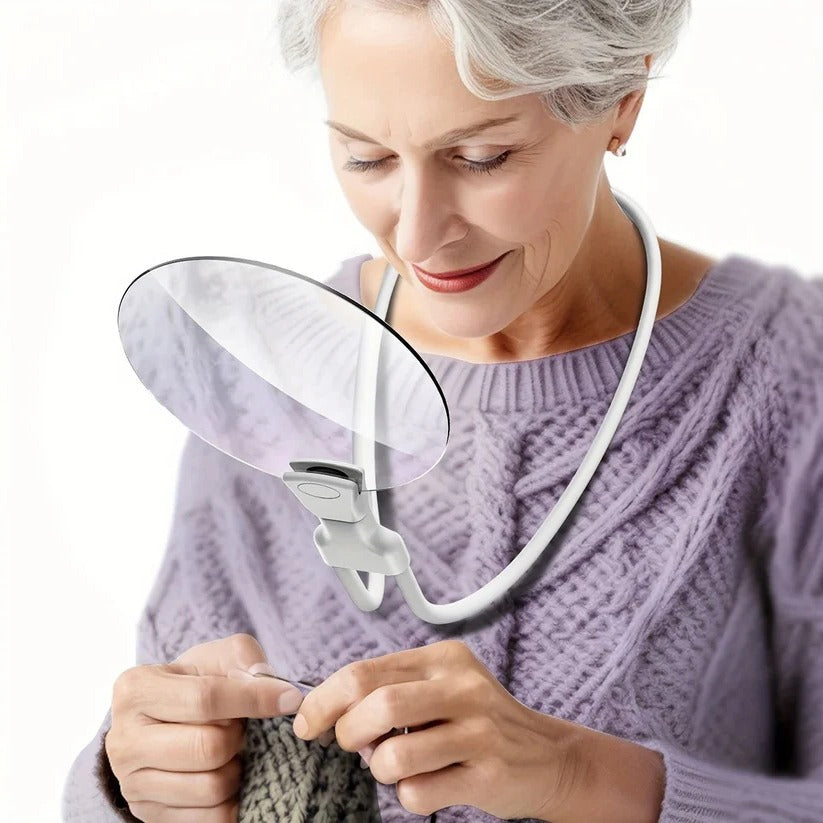 Hands-Free Neck Magnifying Glass - 5X Magnification for Detailed Viewing - Ideal for Hobbies, Crafts, and Reading