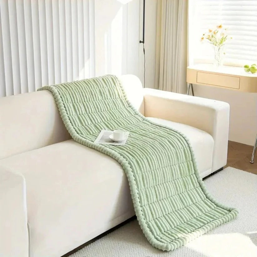 Elegant Pleated Skirt Plush Sofa Slipcover - Soft, Durable & Stylish Protection for Your Furniture