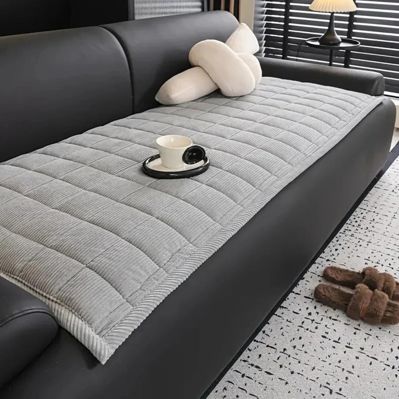 Premium Machine Washable Quilted Sofa Cover - Non-Slip Grip Backing & Soft Padded Surface for Ultimate Comfort