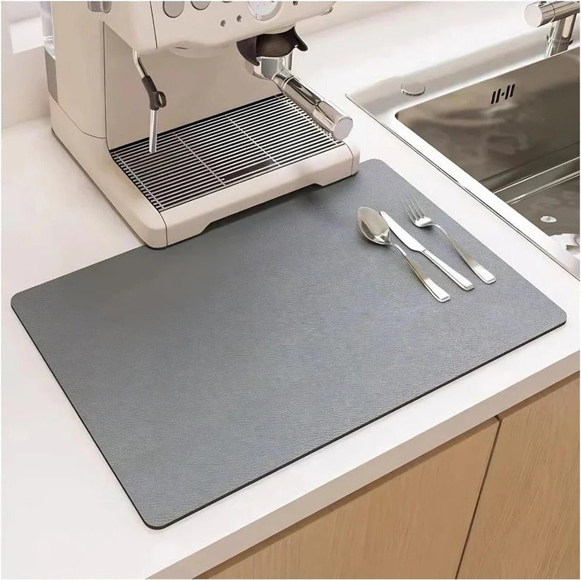 Quick Absorbent Microfiber Kitchen Dish Drying Mat - Ultra-Absorbent, Fast-Drying, Non-Slip Design