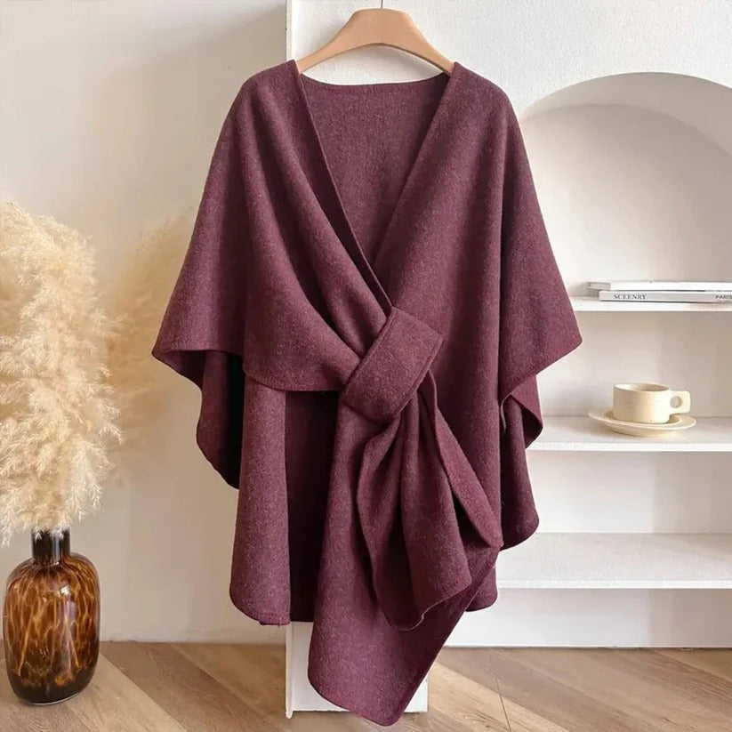 Women's Adjustable Front Closure Microfiber Poncho Coat - Lightweight & Stylish Outerwear