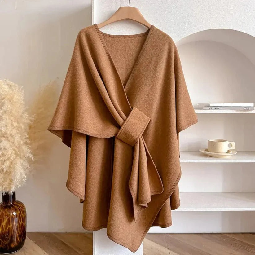 Women's Adjustable Front Closure Microfiber Poncho Coat - Lightweight & Stylish Outerwear