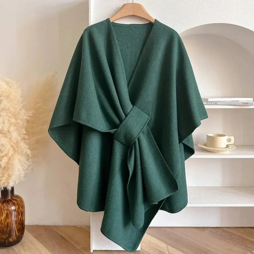 Women's Adjustable Front Closure Microfiber Poncho Coat - Lightweight & Stylish Outerwear