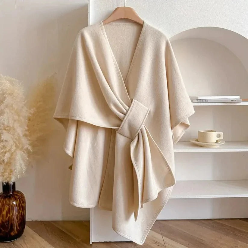 Women's Adjustable Front Closure Microfiber Poncho Coat - Lightweight & Stylish Outerwear
